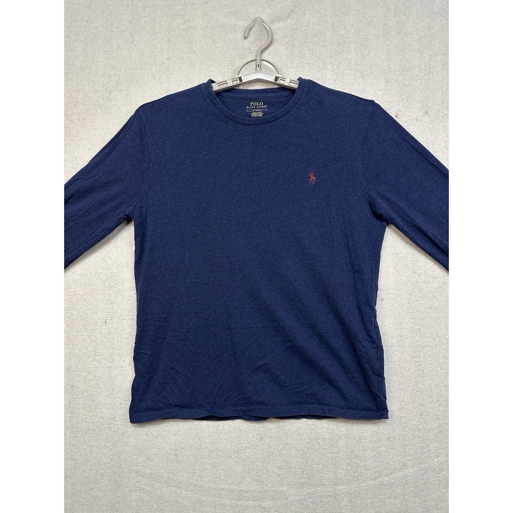 Polo Ralph Lauren Men's Medium‎ Pullover Long Sleeve Shirt Blue Red Pony
